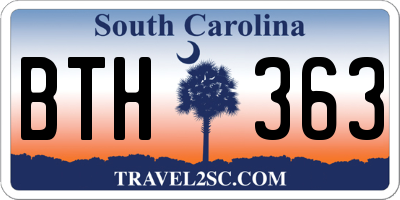SC license plate BTH363