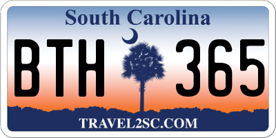 SC license plate BTH365