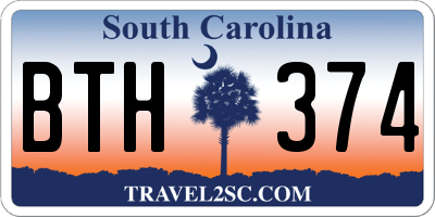SC license plate BTH374