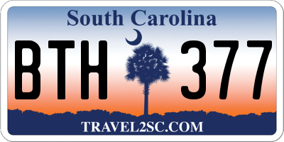 SC license plate BTH377