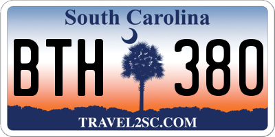SC license plate BTH380