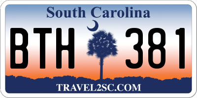 SC license plate BTH381