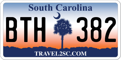 SC license plate BTH382