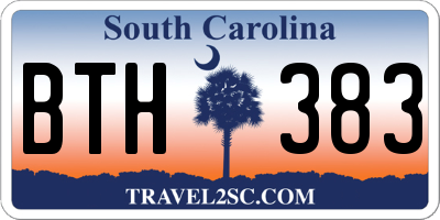 SC license plate BTH383