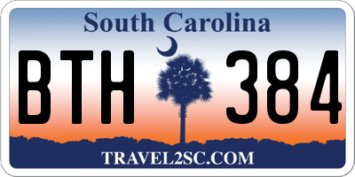 SC license plate BTH384