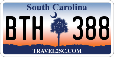 SC license plate BTH388