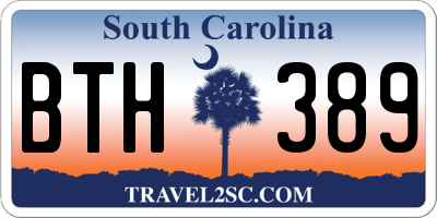 SC license plate BTH389