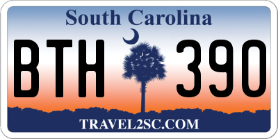 SC license plate BTH390
