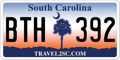 SC license plate BTH392