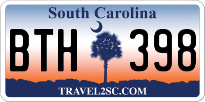 SC license plate BTH398