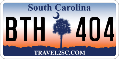 SC license plate BTH404