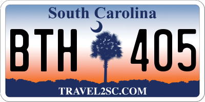 SC license plate BTH405