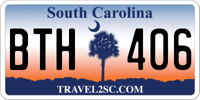 SC license plate BTH406