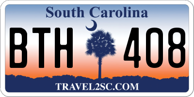 SC license plate BTH408