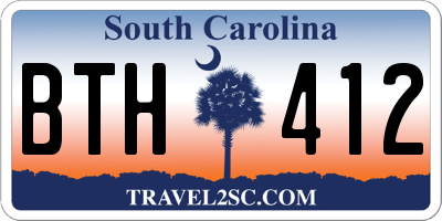 SC license plate BTH412