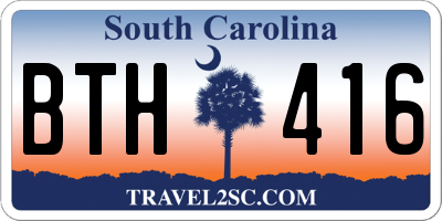 SC license plate BTH416