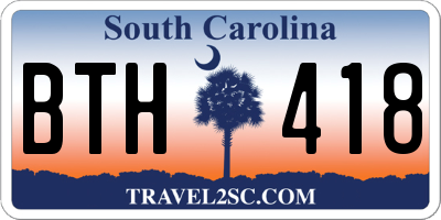 SC license plate BTH418