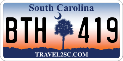 SC license plate BTH419