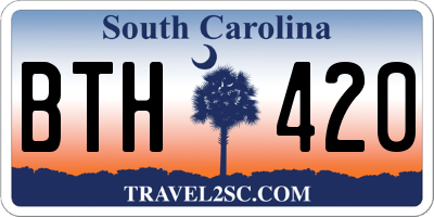 SC license plate BTH420
