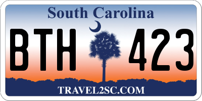 SC license plate BTH423