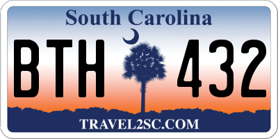 SC license plate BTH432