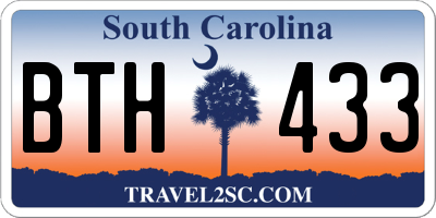 SC license plate BTH433