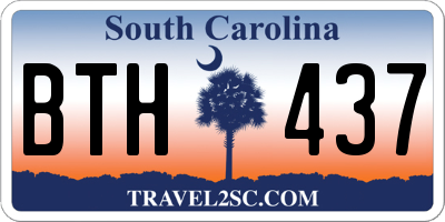 SC license plate BTH437