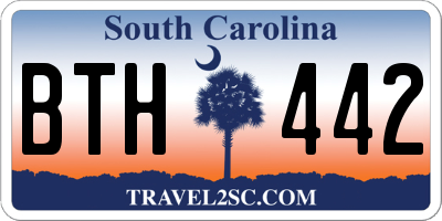 SC license plate BTH442