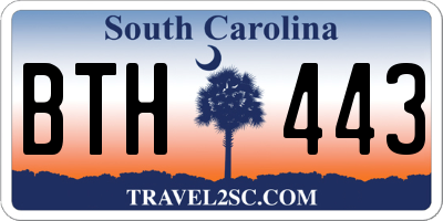 SC license plate BTH443