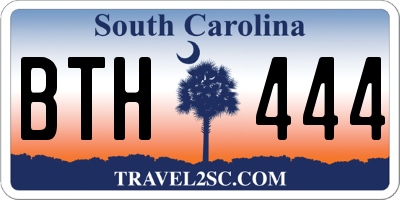 SC license plate BTH444