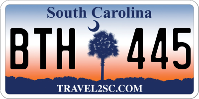 SC license plate BTH445