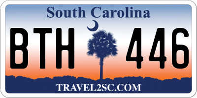 SC license plate BTH446