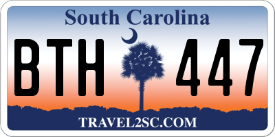 SC license plate BTH447