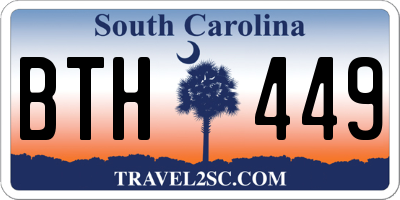 SC license plate BTH449