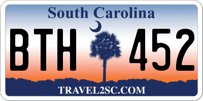 SC license plate BTH452