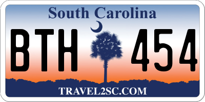 SC license plate BTH454