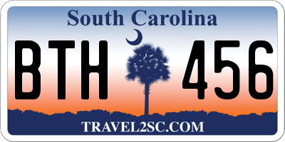 SC license plate BTH456