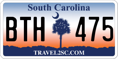 SC license plate BTH475