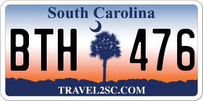 SC license plate BTH476