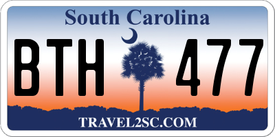 SC license plate BTH477