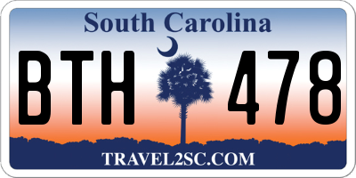 SC license plate BTH478