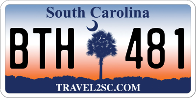 SC license plate BTH481