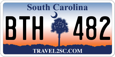 SC license plate BTH482