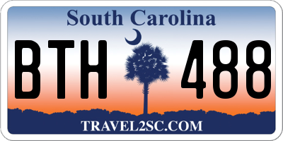 SC license plate BTH488