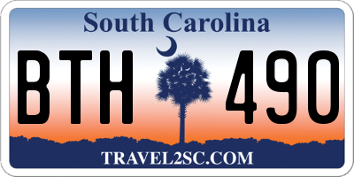 SC license plate BTH490