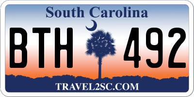 SC license plate BTH492