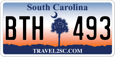 SC license plate BTH493