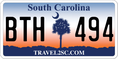 SC license plate BTH494