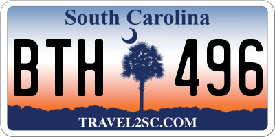 SC license plate BTH496