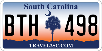 SC license plate BTH498